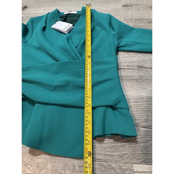 The Fold London NWT Belleville Top Tranquil Teal UK 8 US 4 Blouse Peplum - Picture 6 of 10